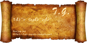 Tér Győző névjegykártya